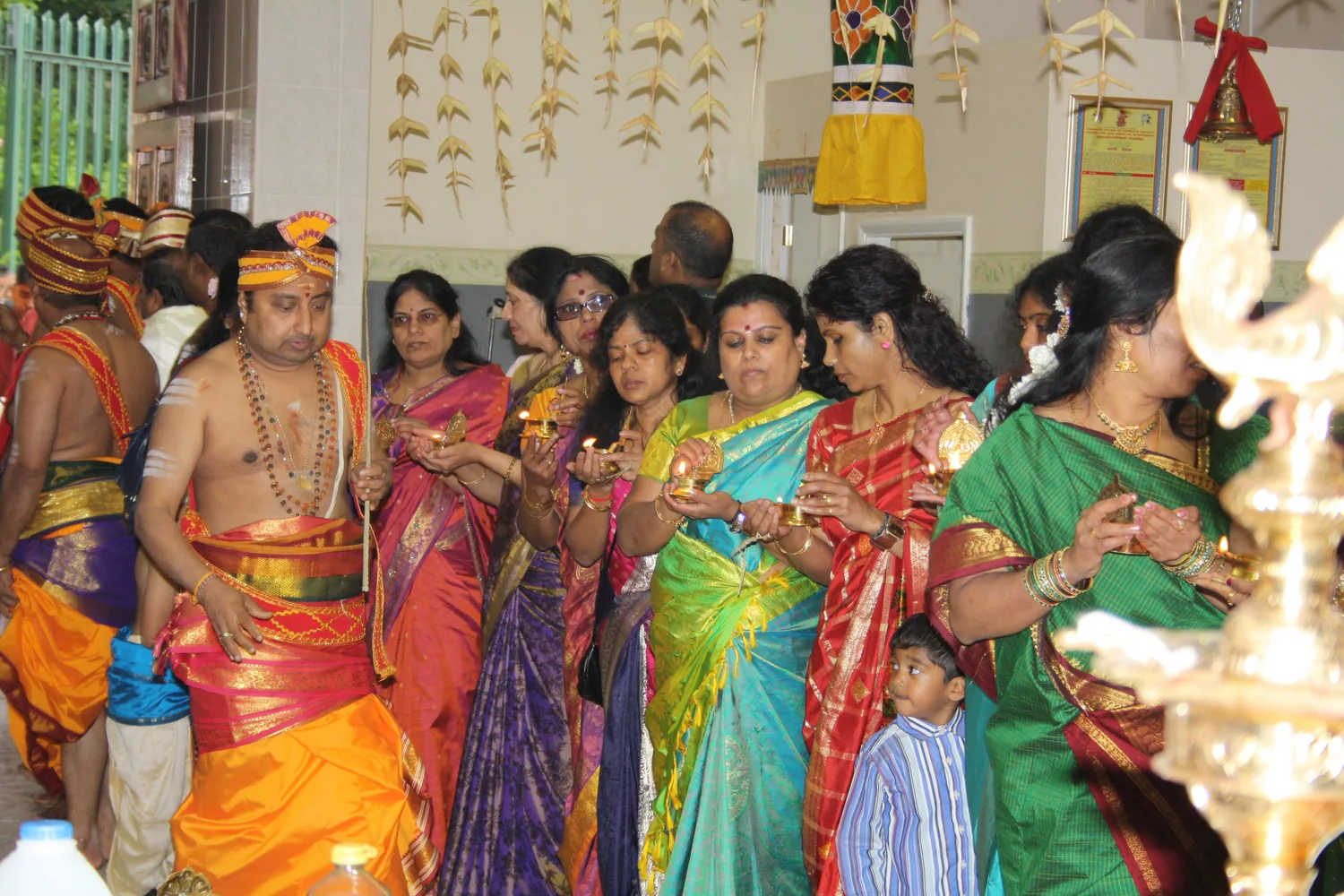 Inside the hall as the rites go on.